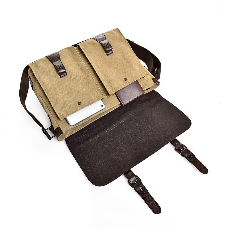 Zakelijke tas canvas aktetas grote heren schoudertas heren crosstas documenten opbergtas notebook tas voor laptop handtassen crossbody