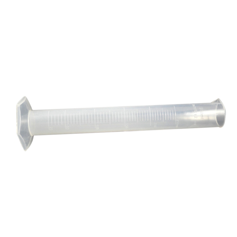 250Ml Duidelijke Witte Plastic Vloeibare Meting Afgestudeerd Cilinder Voor Lab Set