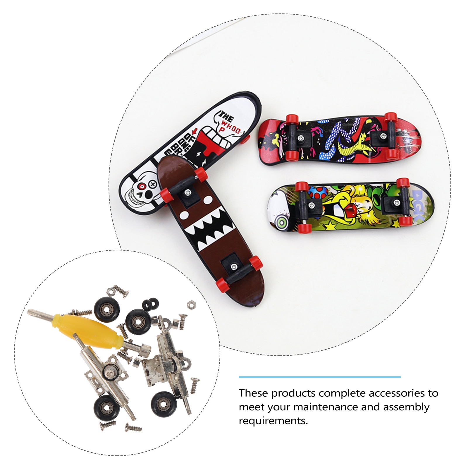 1 Set of Fingerboard Accessories Aluminum Alloy Finger Skateboard Tools