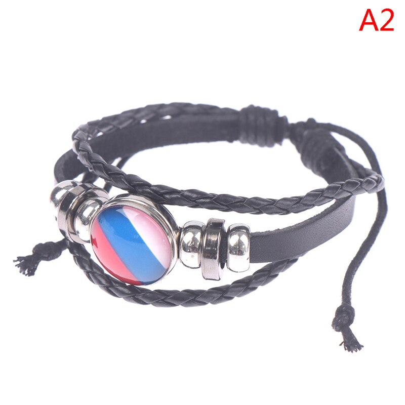 1 pz braccialetti nazionali cinturino in pelle regalo per bambini giocattoli gioielli bracciale in pelle bovina braccialetti tribali etnici per uomo: A2