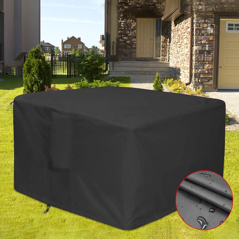 Waterproof Full Protection Heavy Duty Table Oxford Cloth Gas Fire Pit Cover Brazier Hood Windproof Square Outdoor Patio
