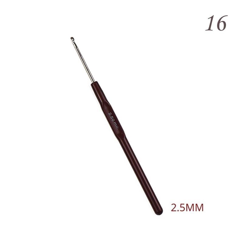 0.5-2.5mm Crochet Hooks With Plastic Handle Micro Crochet Needle For Knitting Lace Trim DIY Knitting Tools Supplies: 2.5mm