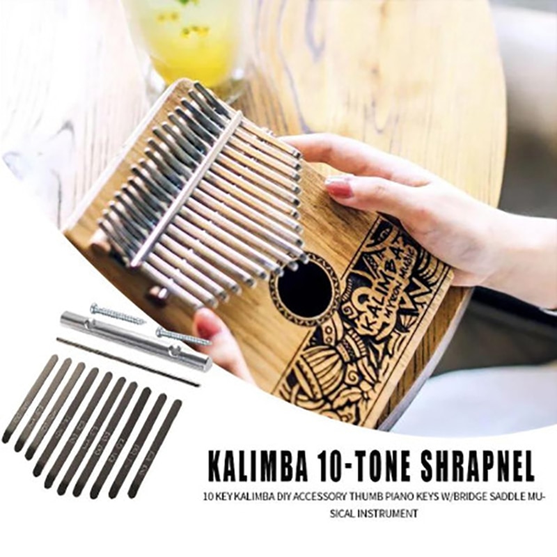 10 näppäintä kalimba peukalo piano musiikki -instrumentti peukalo pianosilta satula 10 avainsarjasarja kalimba diy -varaosille