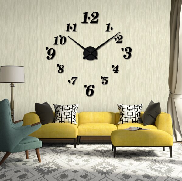 living room wall clock 3d clocks acrylic mirror big acrylic watch mirror stickers home decor