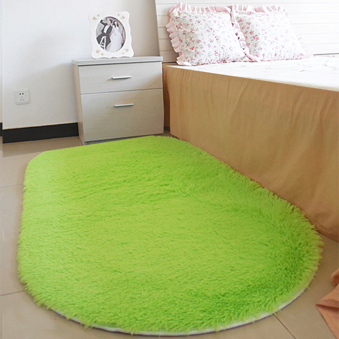 40*60cm antislip, pluizige shaggy vloerkleden voor in huis, kamer, tapijt, vloermatten, slaapkamer, badkamer, deurmatten, shag tapijten: Groente