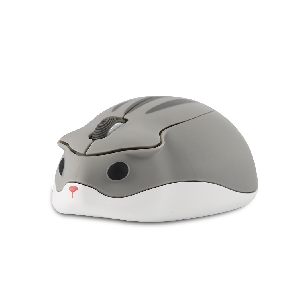 2.4G Wireless Optical Mouse Cute Hamster Cartoon Computer Mice Ergonomic Mini 3D Gaming Office Mouse Kid&#39;s: Gray