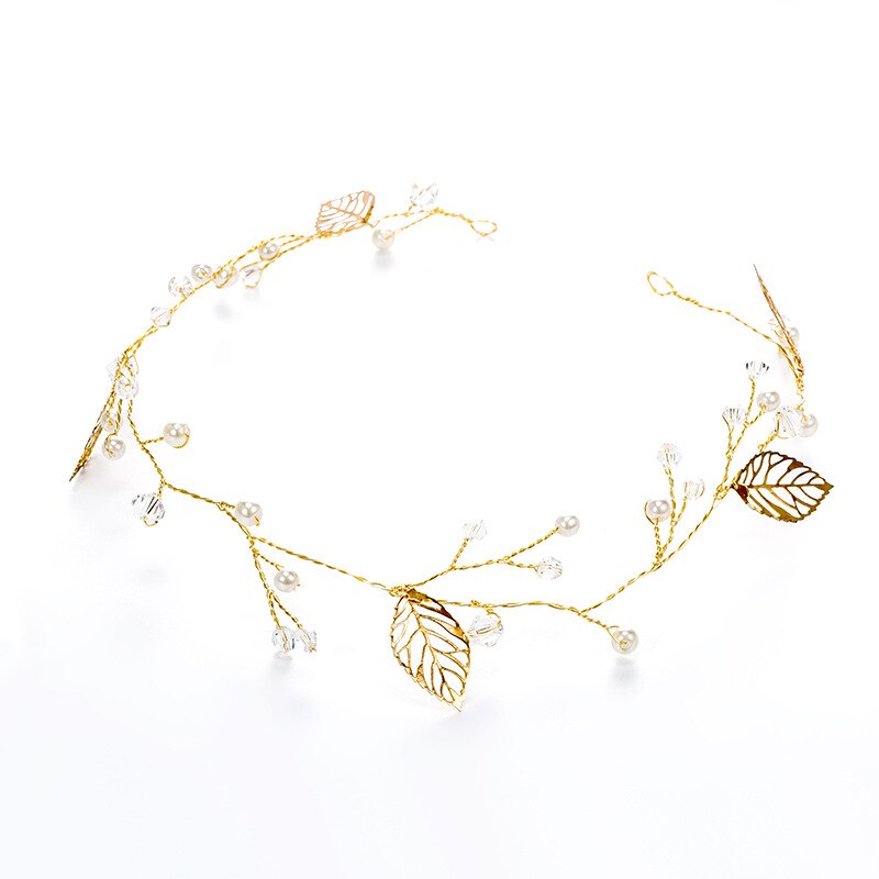 Simple Wedding Crystal Crown Bride Hair Jewelry Handmade Golden Rhinestone Bridal Tiaras Crown Accessories Wedding Hair