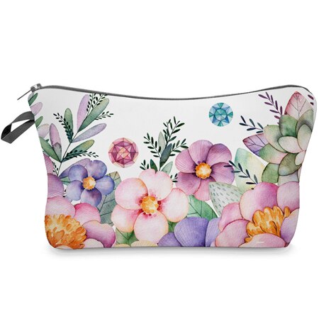 Jom Tokoy Cosmetic organizer bag make up Flowers 3D printing Cosmetic Bag Women Brand makeup bag: Default Title