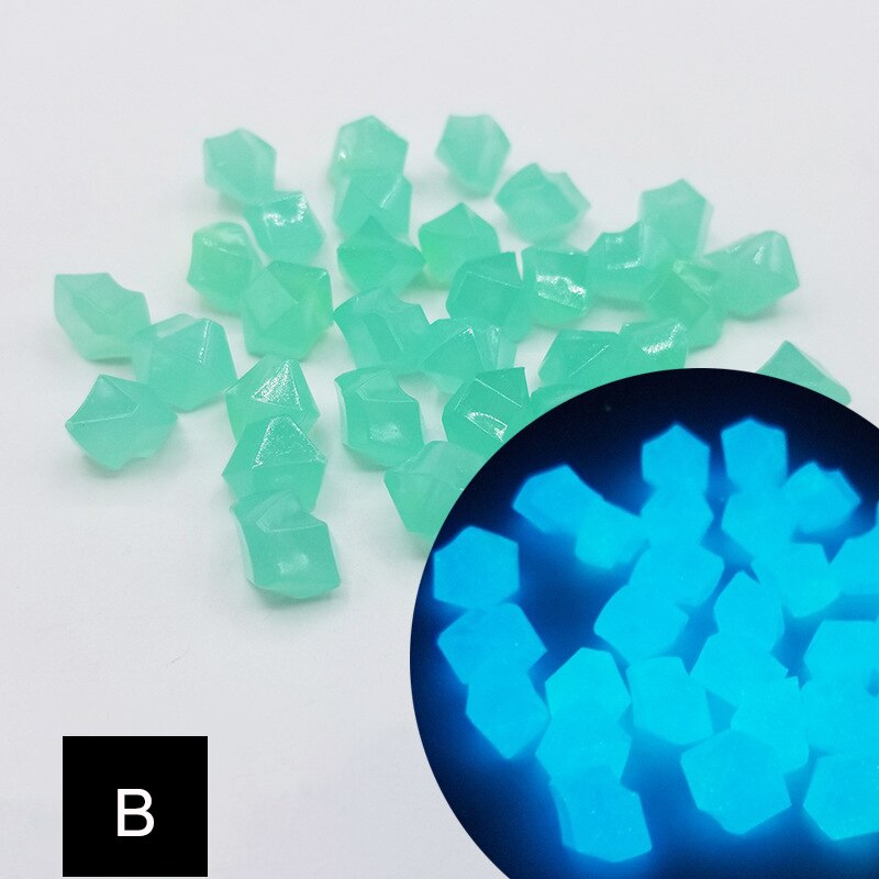 100 stuks tuindecoratie lichtgevende kiezelstenen, lichtgevende kiezelstenen, decoratieve kiezelstenen voor aquariumdecoratie, kiezelstenen voor aquariumstenen: Blauw en groen 300pc