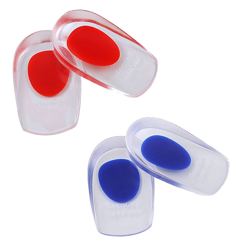 Weiche Silikon-Gel-Einlegesohlen für Fersensporn, Schmerzlinderung, Fußkissen, Fußmassagegerät, Pflege, Fersenbecher, Schuhpolster, HöHenne-Einlegesohlen: Blau / 0,5