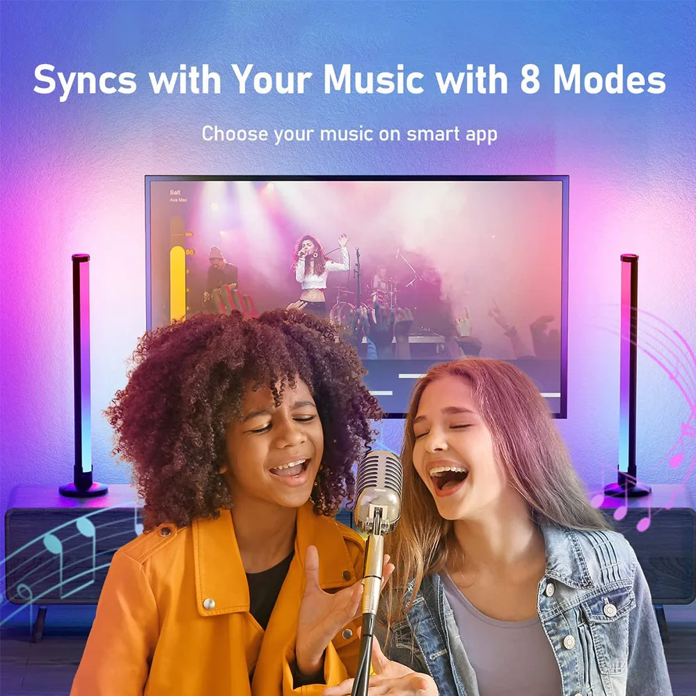 30/55cm RGB rétro-éclairage barre bureau atmosphère lumière LED musique rythme détection décoration lampe jeu chambre Festival veilleuse