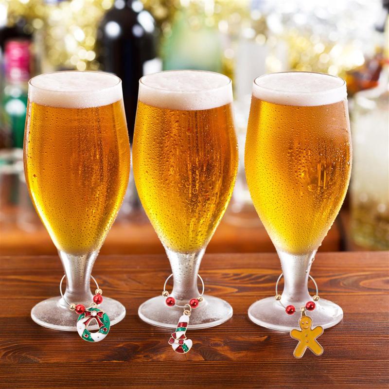 12 Uds. De adornos navideños para copa de vino, adornos para , copas de vino, decoración de vaso de vino, adornos para bebidas para Navidad