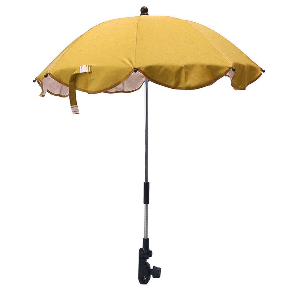 Infant Baby Stroller Umbrella Adjustable Baby Pushchair Umbrella Sun Shade Pram Canopy Cover Umbrella Baby Stroller Accessories: Yellow
