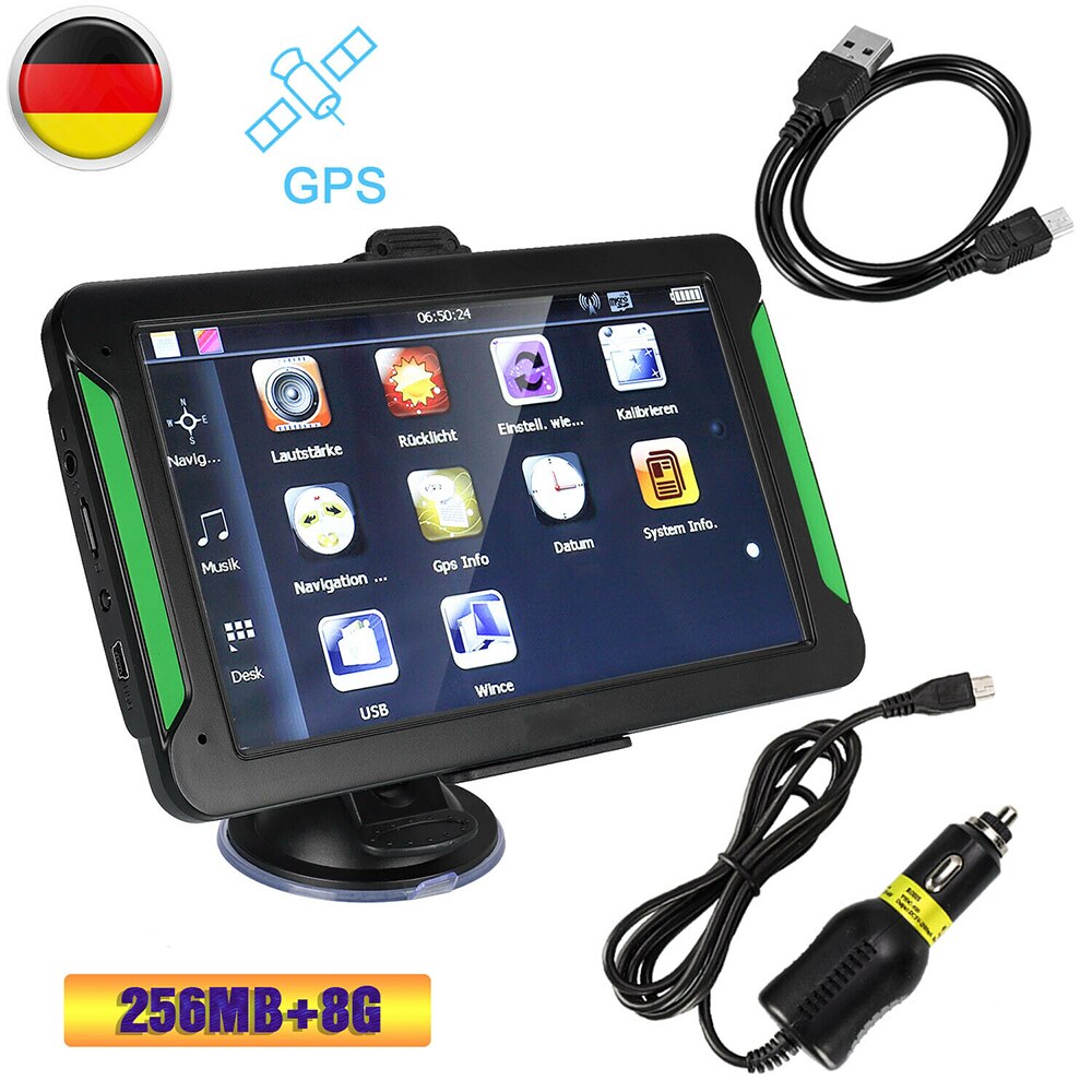 7 inchtouch skärm 8gb bil gps navigering satt och av-in bluetooth wifi fm sändare flerspråkig karta över europa