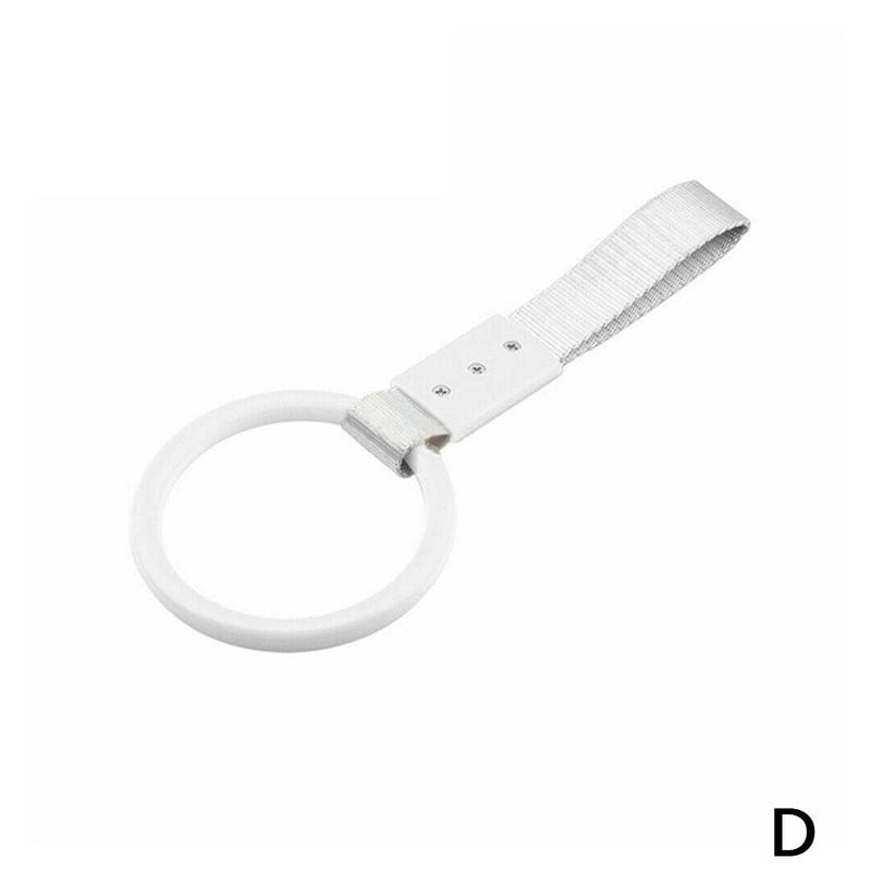 9.65 tommer runde biler interiør trekkring undergrunnstog håndtak stropp sjarm drift jdm tsurikawa ringe bil bakre støtfanger advarselsløkker: Hvit runde