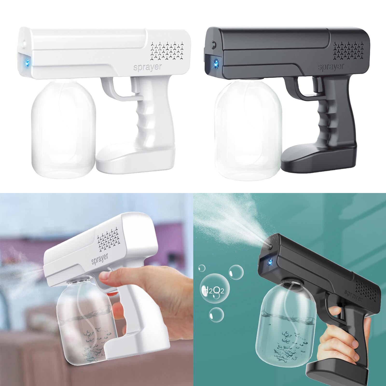 Nebulizzatore a spruzzo di vapore Nano elettrico senza fili luci blu USB ricaricabile per roo domestico