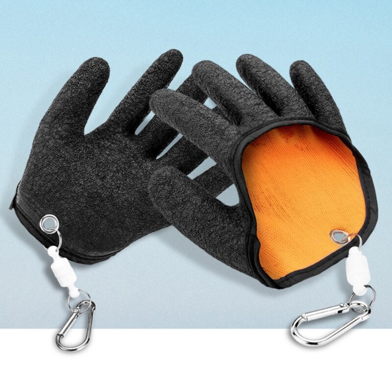 1 stk fiskehandske med magnetudløsning fisherman catch fish handsker skære- og punkteringsbestandige anti-skrid latex fisk