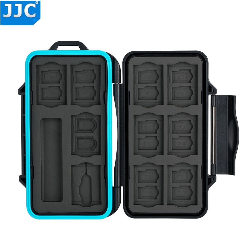 Jjc Camera Geheugenkaart Opslag Waterbestendig Case Voor Sd/Micro Sd/Tf/Micro Sim/nano Sim Sd Geheugenkaart Organizer Box Holder