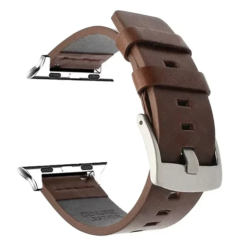 Leren band voor Apple Watch Band Ultra 2 49 mm 46 mm 45 mm 44 mm 42 mm Sport ademende band IWatch-serie 10 9 8 7 6 5 4 SE 3: Beige / 14mm