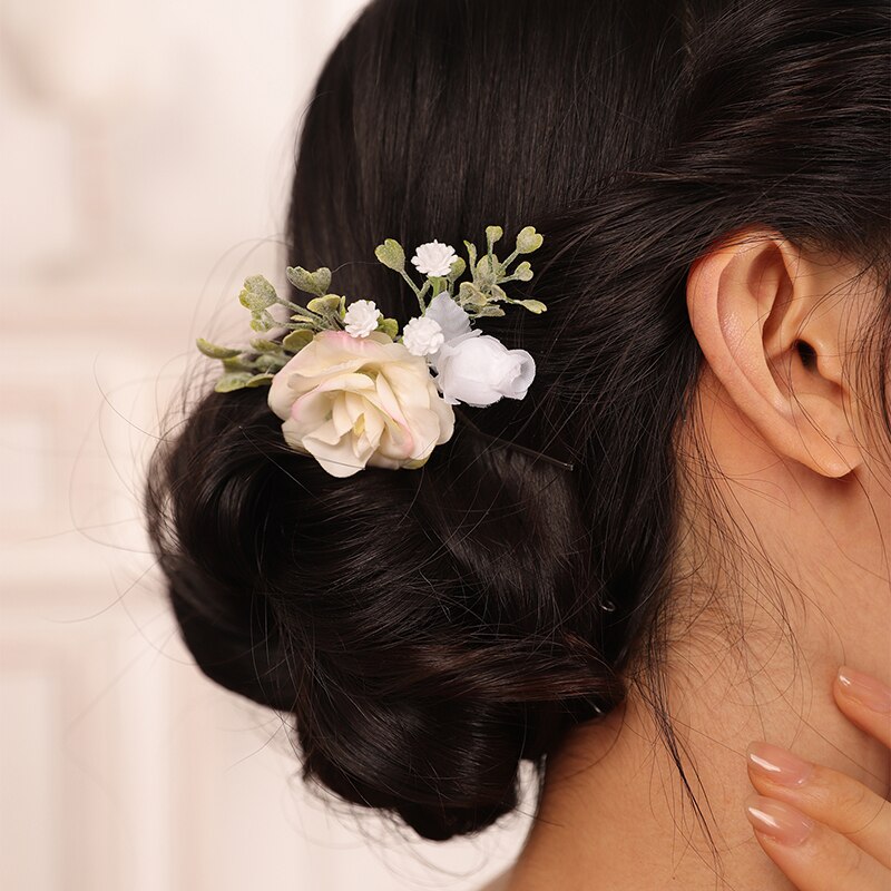 Romantische Licht gelb Hochzeit Haar Pins Blatt Braut haar clip Blume Haar Zubehör für braut dekoration