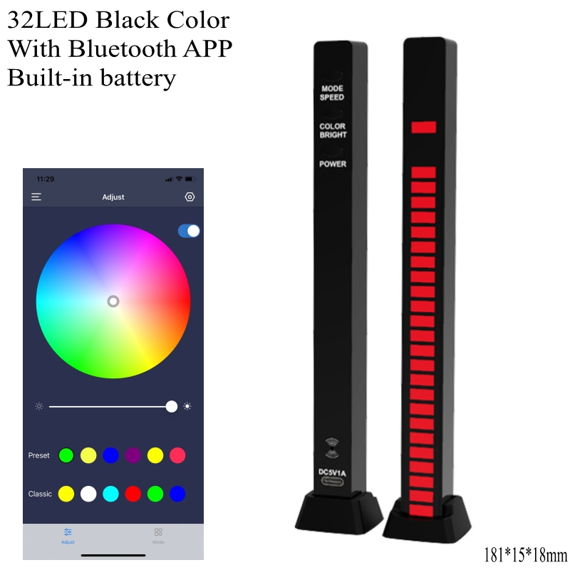 Voice App Controle Stereo Muziek Spectrum Led Licht Audio Niveau Indicator Versterker Vu Meter Voor Auto Speler Sfeer Lampen