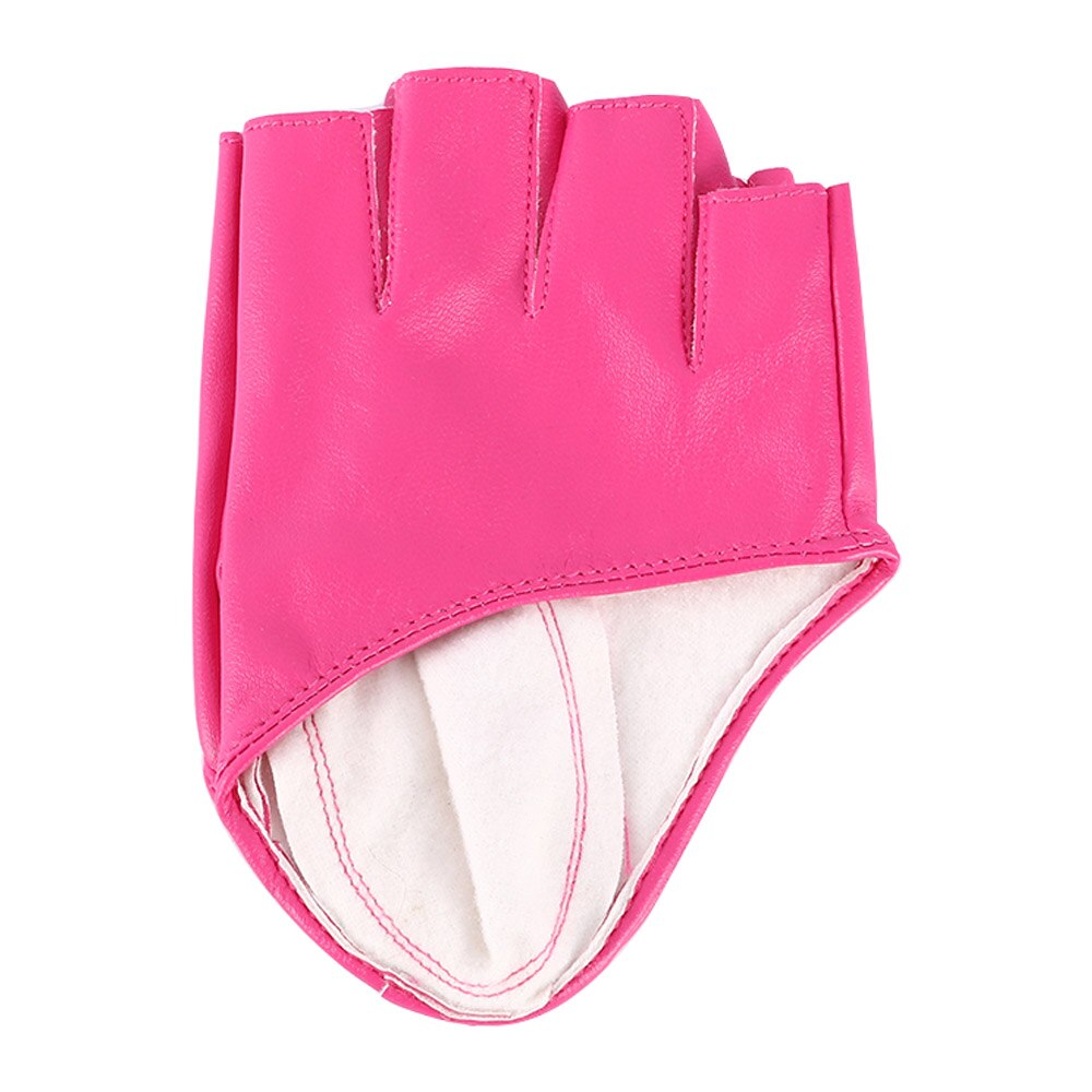 Women's Leather Gloves Half Palm Gloves Half Full Finger Driving Show Jazz Gloves Pole Dance Performance Gloves: 5