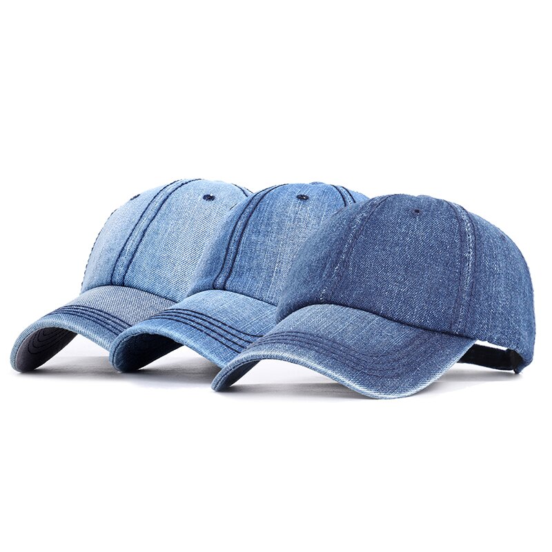 Vintage Denim Baseball Cap Trend Hip Hop Hat Spring Man Woman Sports Adjustable Solid Trucker Bone