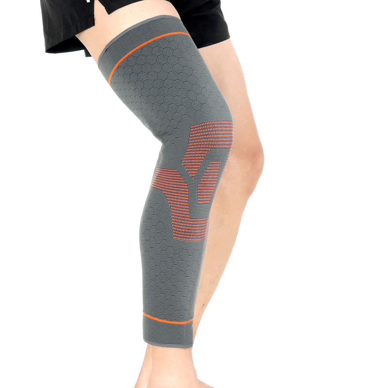 Sibote style 3d vævningskompression forlæng knæ ærme ben varmere lår kalv beskytter til mænd og kvinder: L og xl