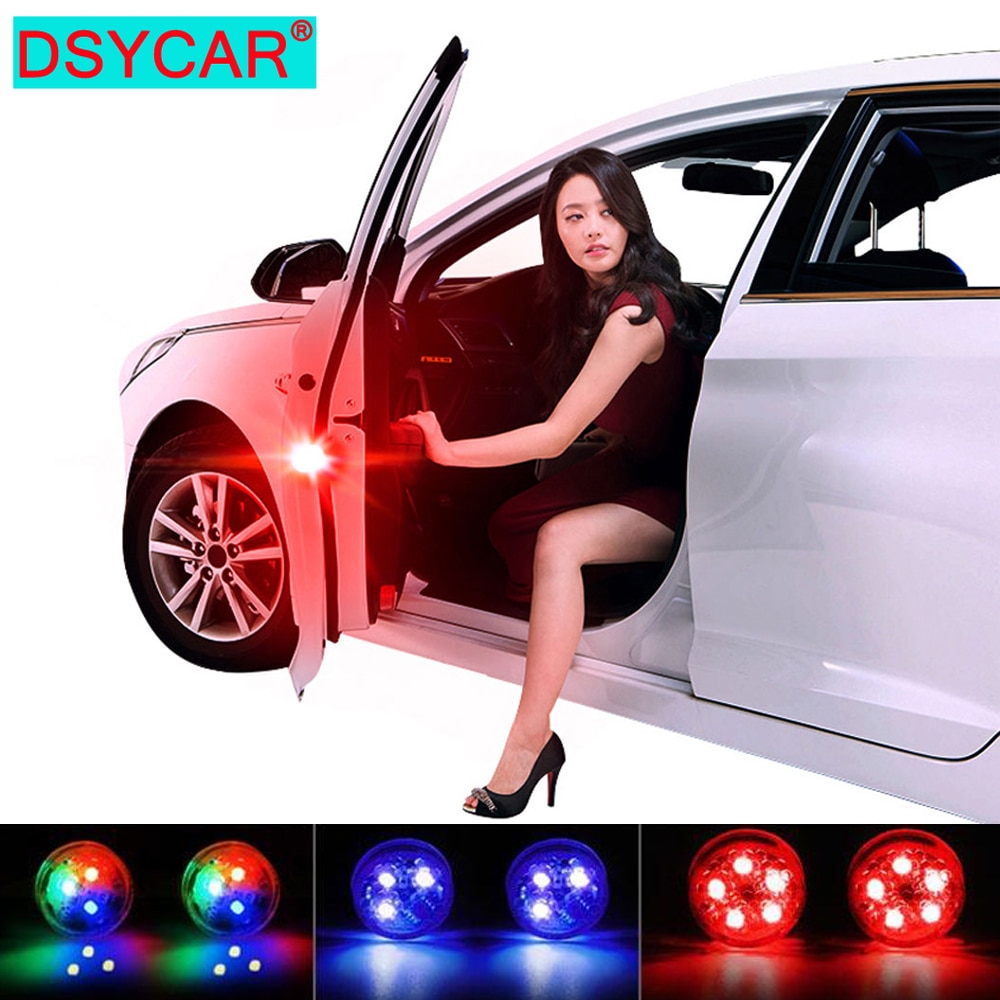 Dsycar 1 Paar Auto Deur Draadloze Veiligheid Led Licht Waarschuwing Deur Licht Led Strobe Voor Anti Kop-staartbotsing magnetische Schakelaar