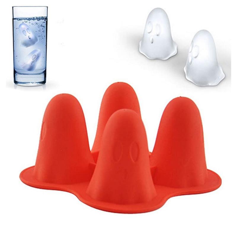 Multi-spor halloween spøkelse isbitform 3d -forms vinglass dekorasjon spøkelseisbrett terningform mini verktøy til hjemmet