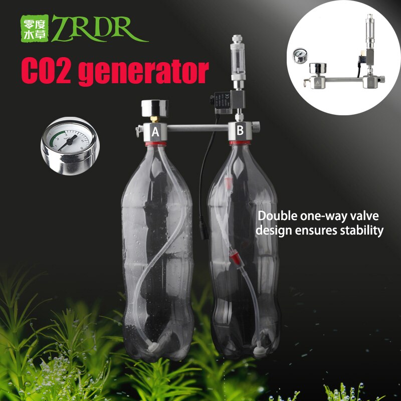 CO2 Generator Diy System Kit CO2 Generator, Bubble Counter Diffuser With Solenoid Valve,For Aquatic Aquarium Plant Growth