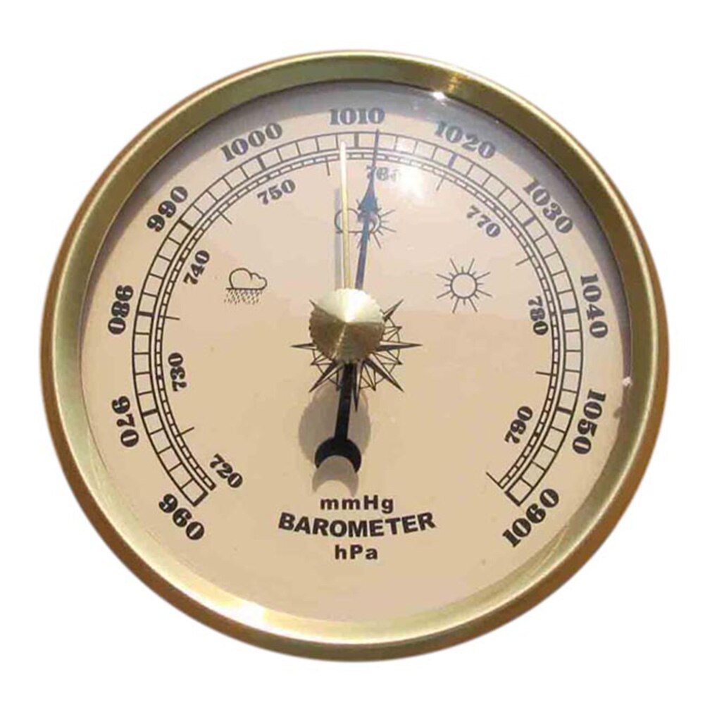 70mm barometer nauwkeurigheid atmosferische wand hangende analoge meter multifunctioneel thuis weerstation luchtdruk metaal draagbaar: Messing