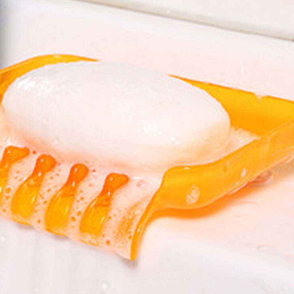 Suction Cup Water Drain Soap Dish Tray Non Slip Soap Box Toilet Shower Tray sponge Draining Racks Bathroom Accessories