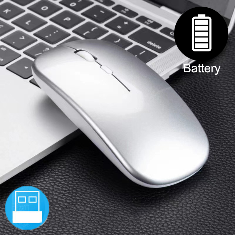 Bezprzewodowa mysz kompatybilna z Bluetooth z lampką USB do ładowania RGB do laptopa PC Macbook Gaming Mouse 2.4GHz 1600DPI: Cyjan