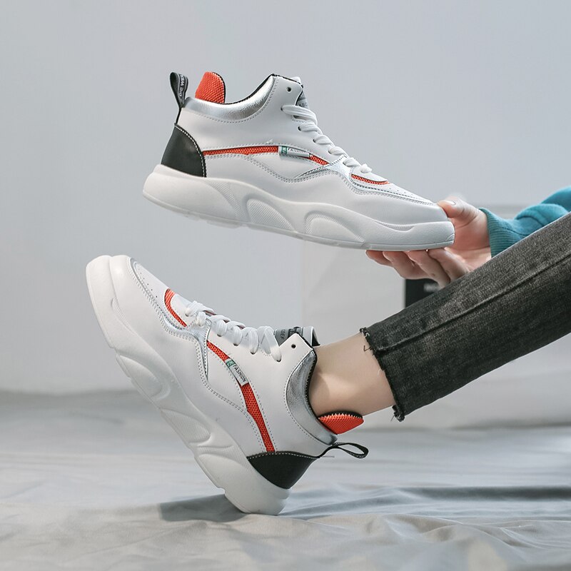 Vrouwen Chunky Sneakers Mode Platform Sneakers Wit Dames Casual Schoenen Vrouw Lederen Sport Papa Schoenen Vrouwelijke