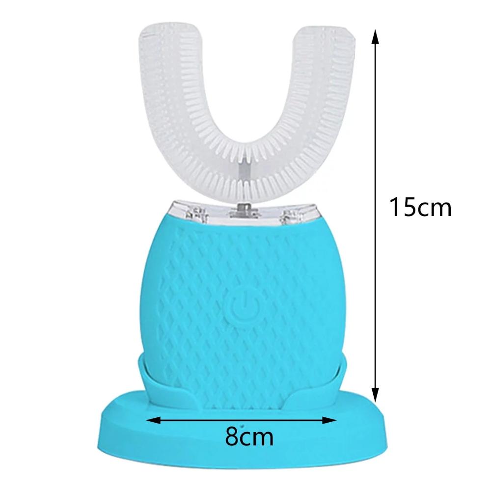 360 degrés Intelligent brosse à dents électrique U Type automatique brosse à dents sonique USB charge dent dents blanchissant la lumière bleue