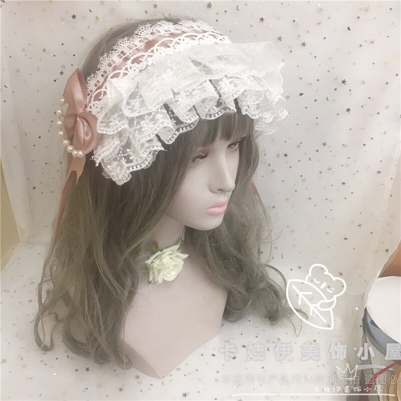 Thé fête ange poignée rue perle chaîne BNT japonais doux Lolita bandeau cheveux épingle à cheveux nœud dentelle douce soeur princesse chapeaux: 10