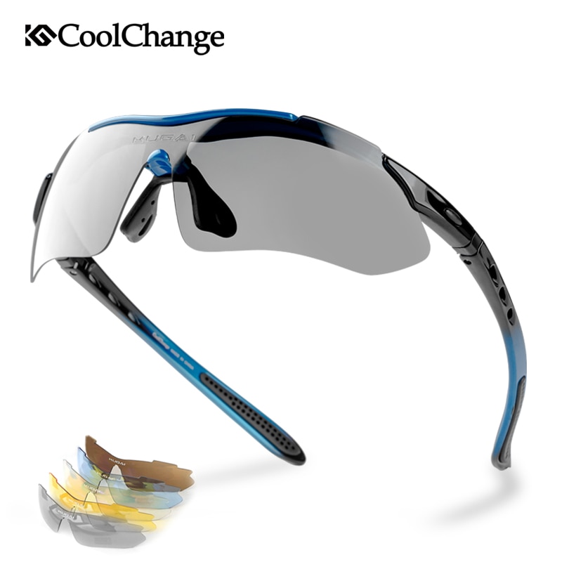 CoolChange Professionele Gepolariseerde Fietsbrillen Bike Goggles Sporten Fiets Zonnebril Met 5 Lens Bijziendheid Frame