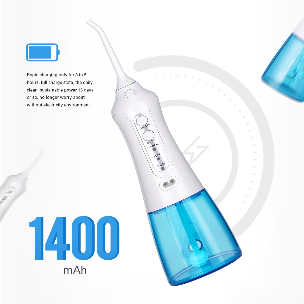 Oral irrigator bærbar vann tanntråd usb oppladbar vanntråd tannrenser 5 moduser ipx 7 vanntett