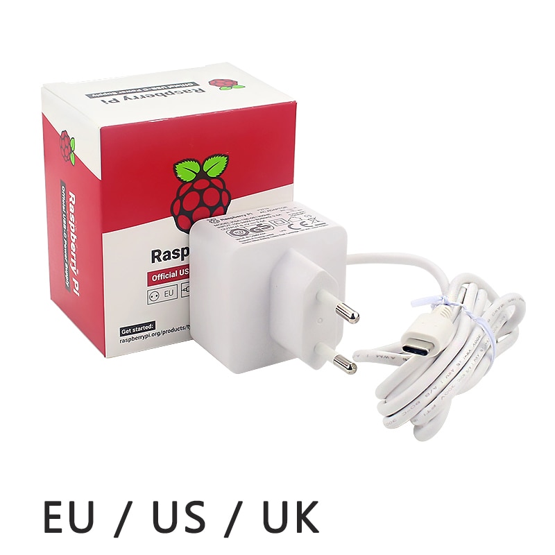 Offizielle Original Raspberry Pi 4 Netzteil 5V 3A USB-C Weiß Power Ladegerät Power Adapter für Raspberry Pi 4 modell B 1G/2G/4G