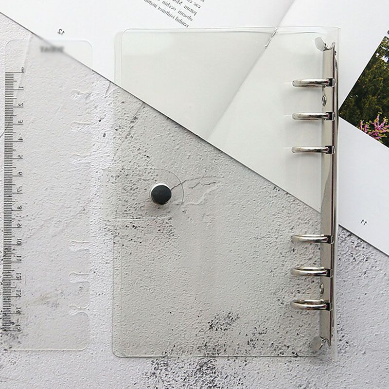 A5 A6 Spiral Clear Transparent PVC Soft Notebook Cover Coil Notepad 6 Ring Filler Planner Receive Card Stationery Office Supply