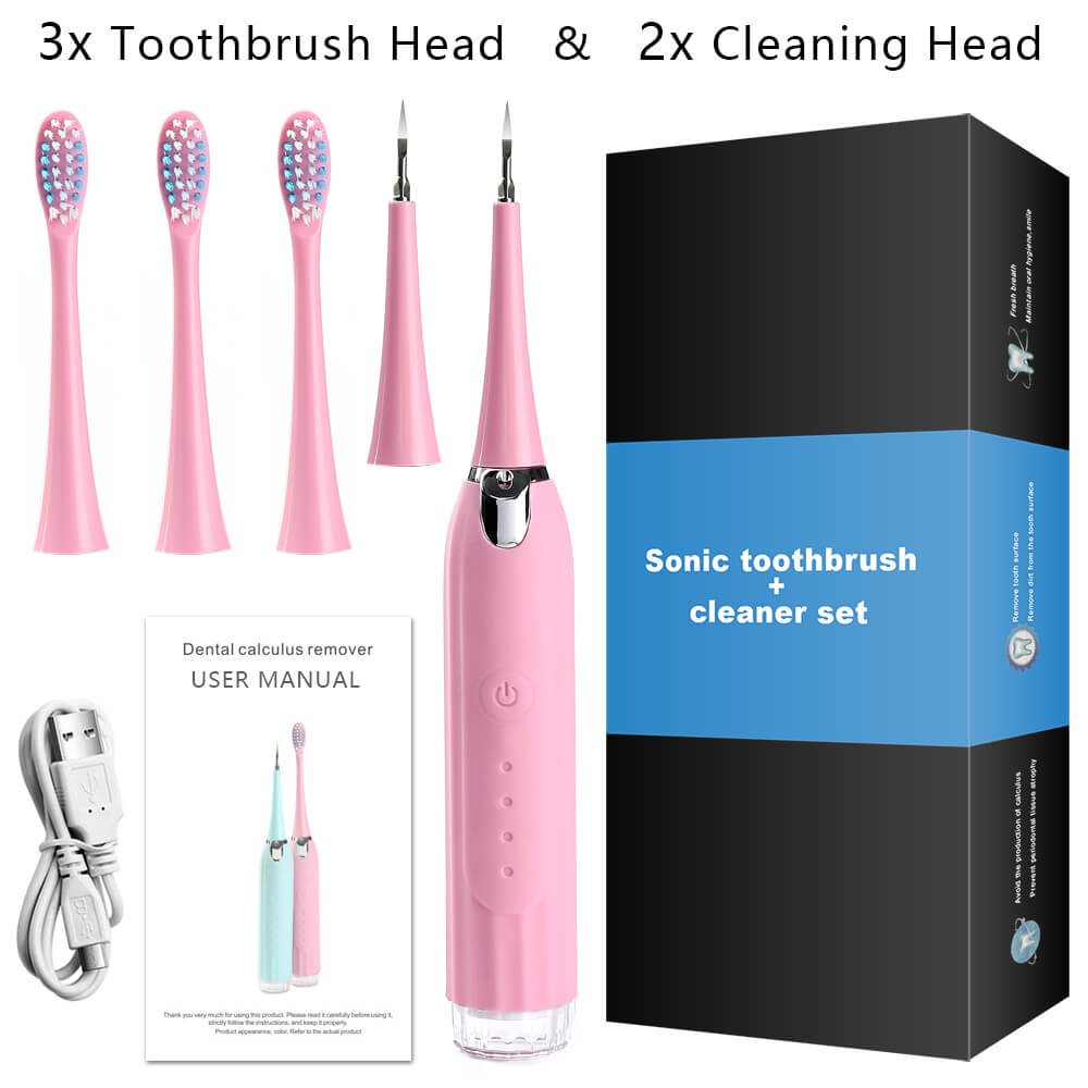 Sonic Elektrische Zahnbürste Rauch Zahnstein Reiniger Mundhygiene Tragbare Dental Scaler Zähne Bleaching Entfernung Flecken Zahnarzt Kopf: Pink 3-2