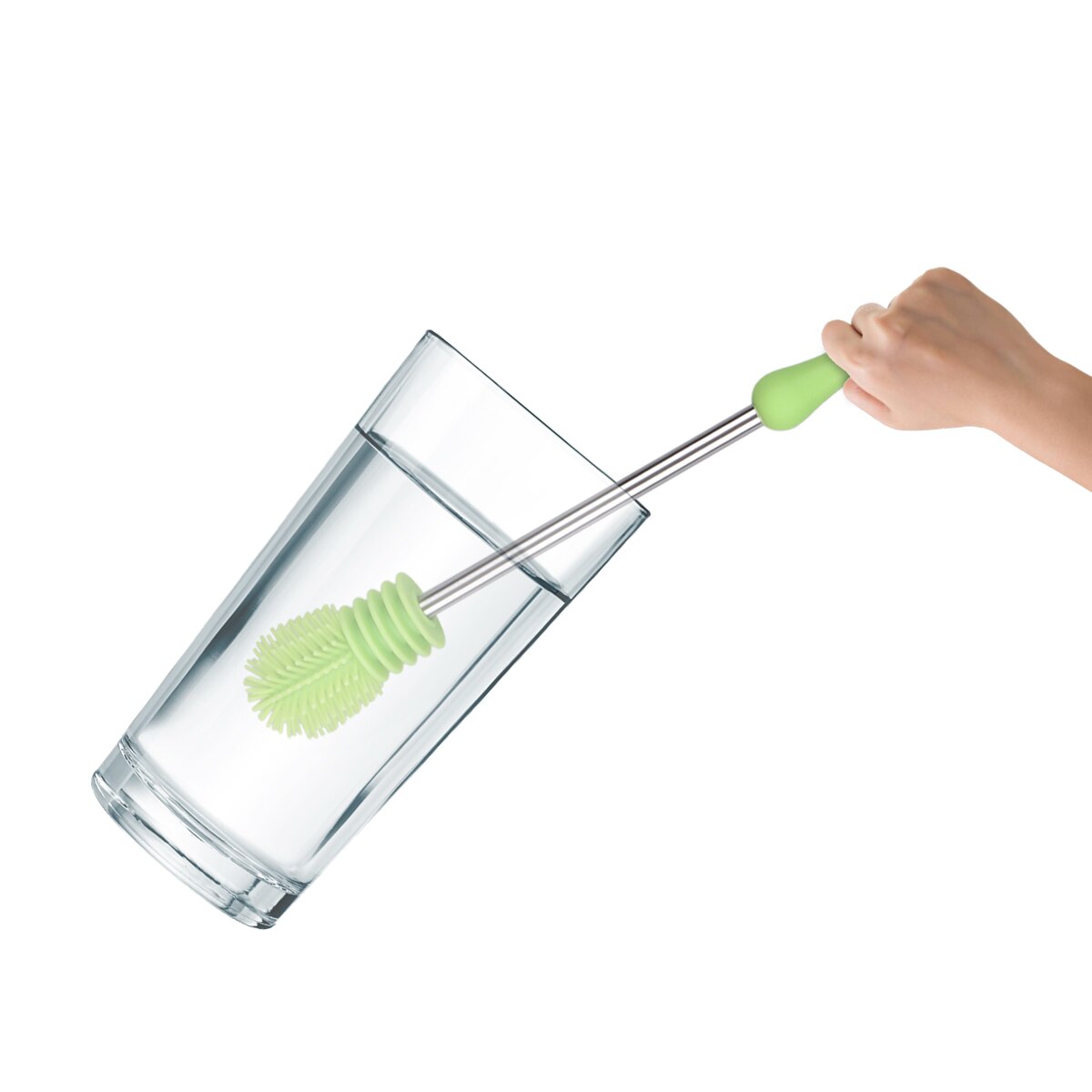 2 pçs punho longo garrafa de alimentação escova de limpeza copo de vidro escova garrafa de água caneca de escova para cozinha em casa (verde fluorescente)