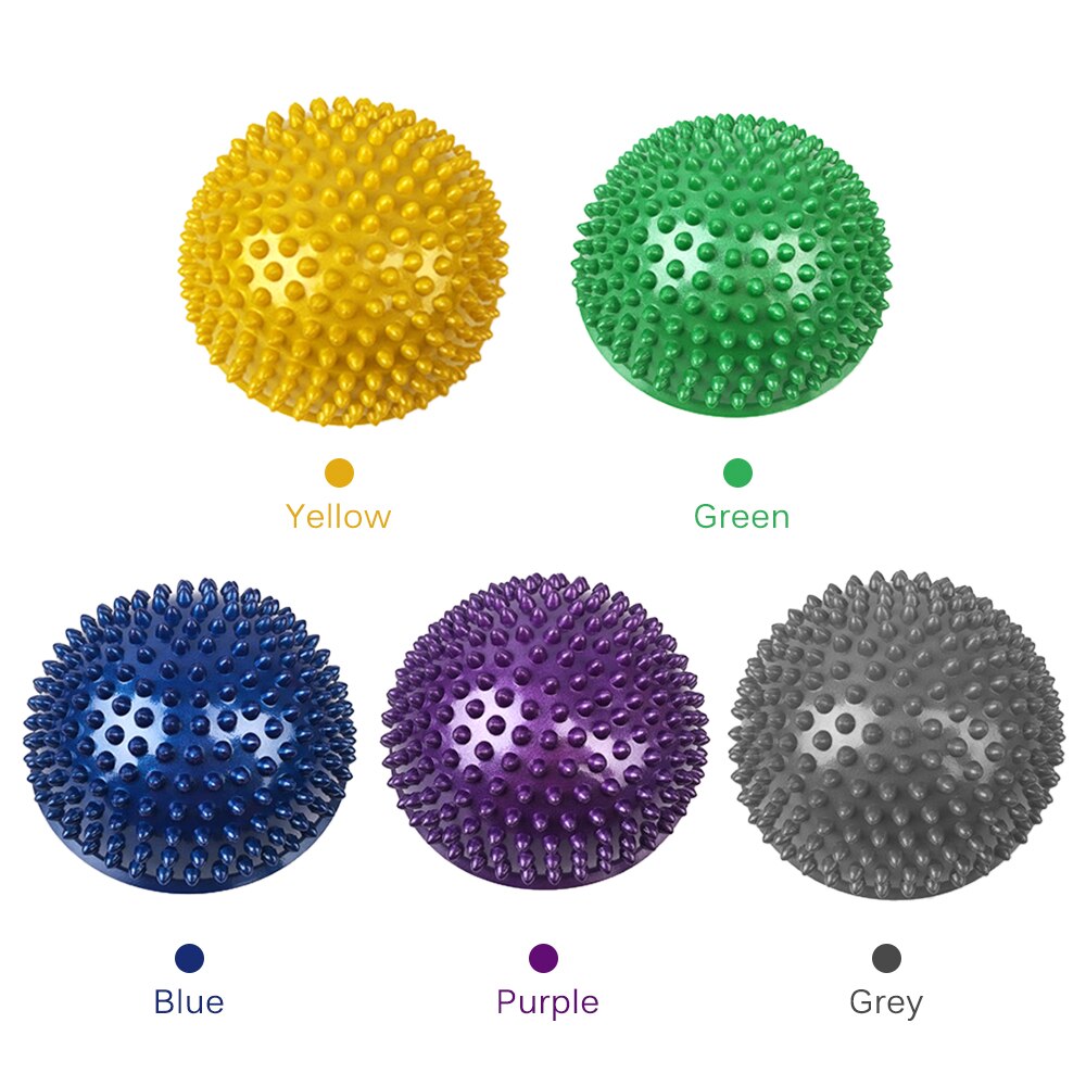 Inflatable half ball Yoga Foot Massage Ball 16CM Massage Balance Pods Body Rolling Foot Wake Spiky Point for Gym Fitness Pilates