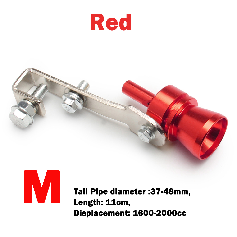 1 stk. turbofløjte universal turboudstødningsfløjte, lydforstærker passer til de fleste biler, sedaner og lastbiler: Rød