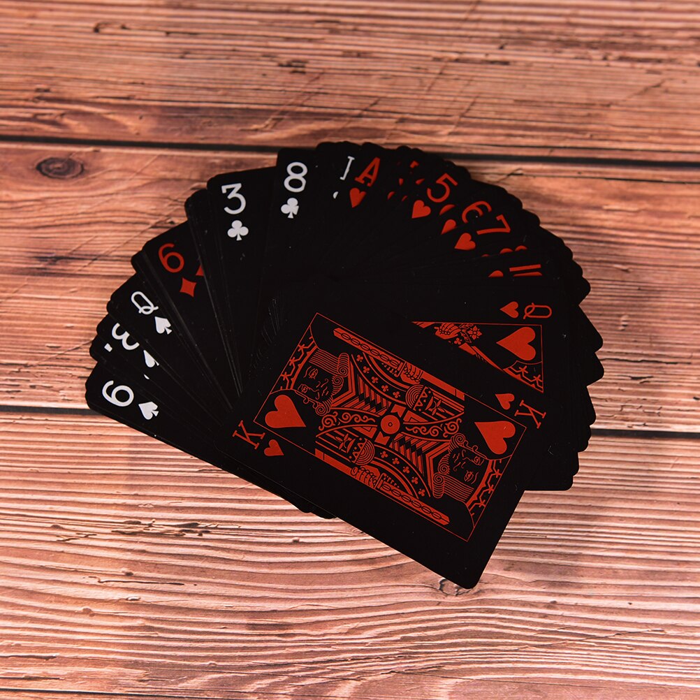 Kreative Standard Spielkarten Poker Wasserdicht Spielkarten Kunststoff Karten Sammlung Schwarz Diamant Poker Karten