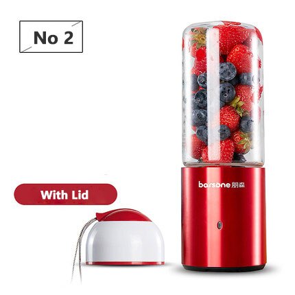USB Blender Rechargeable Juicer Cup Portable Electric Automatic Vegetables Fruit Juice Maker Cup Juice Extractor Blender Bottle: with lid