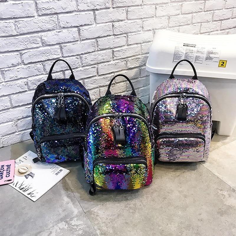 Glitter Pailletten Rugzak Meisjes Mode Bling Rugzak Studenten Schooltas