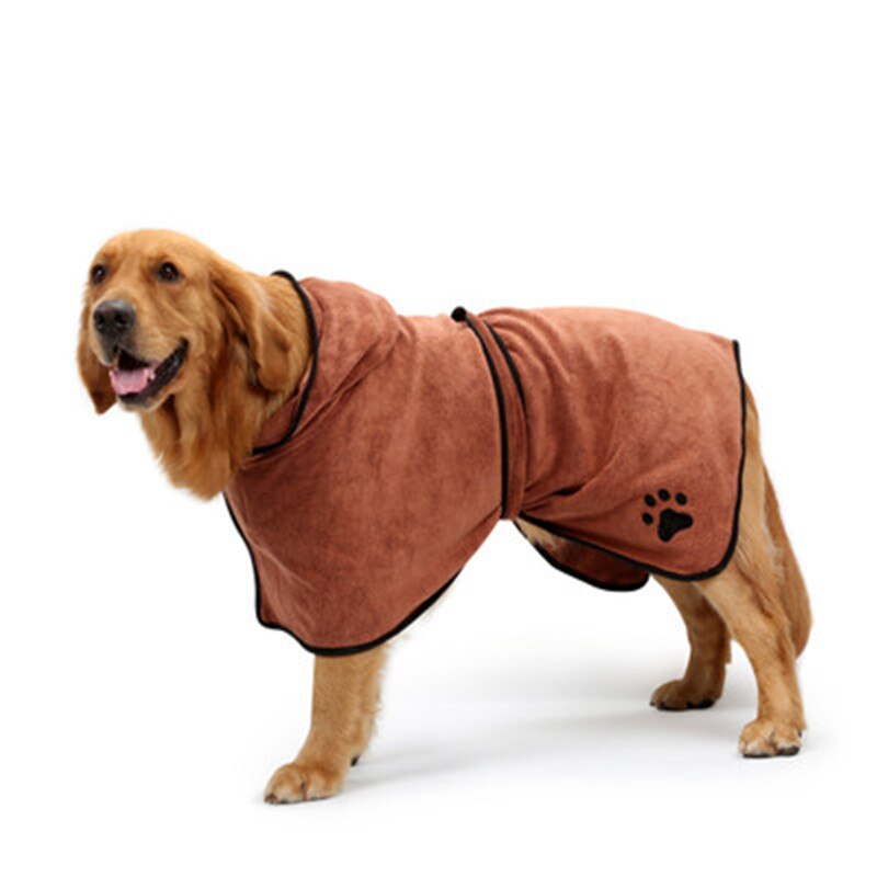 Dog Bathrobe XS-XL Pet Dog Bath Towel for Small Medium Large Dogs 400g Microfiber Super Absorbent Pet Drying Towel: brown / L