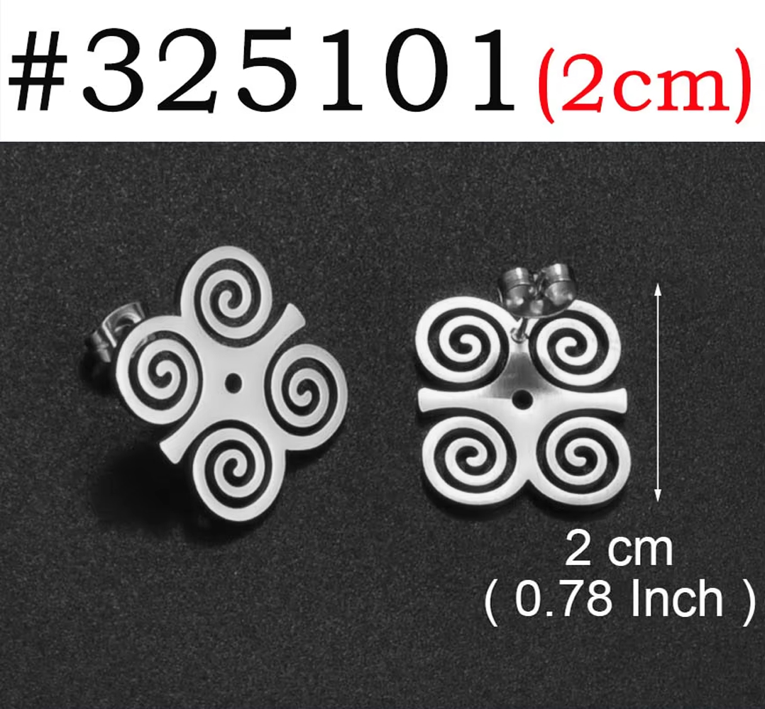 Anniyo African Ancient Cultural Symbol Stud Earrings Stainless Steel Akofena Adinkra Gye Nyame Sankofa Ethnic Jewelry #325101: ROSE GOLD COLOR